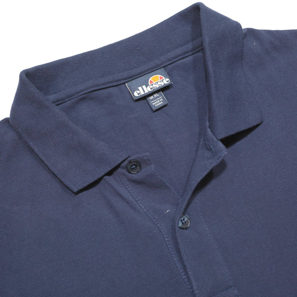 ELLESSE Mens Blue & White Red Stripe Short Sleeve Polo Shirt XL Cotton Casual