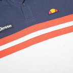 ELLESSE Mens Blue & White Red Stripe Short Sleeve Polo Shirt XL Cotton Casual