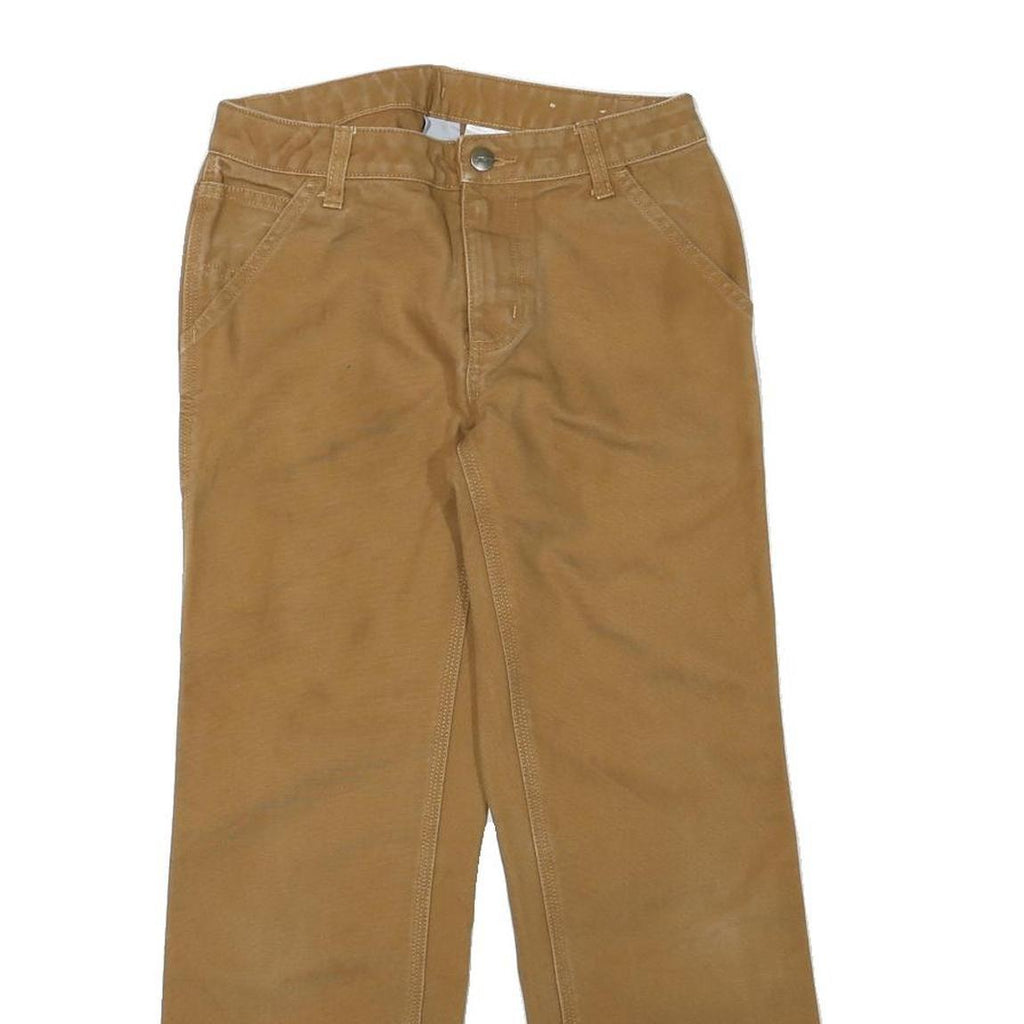 CARHARTT Womens Cotton Blend Brown Regular Straight Trousers W26 L25 Durable