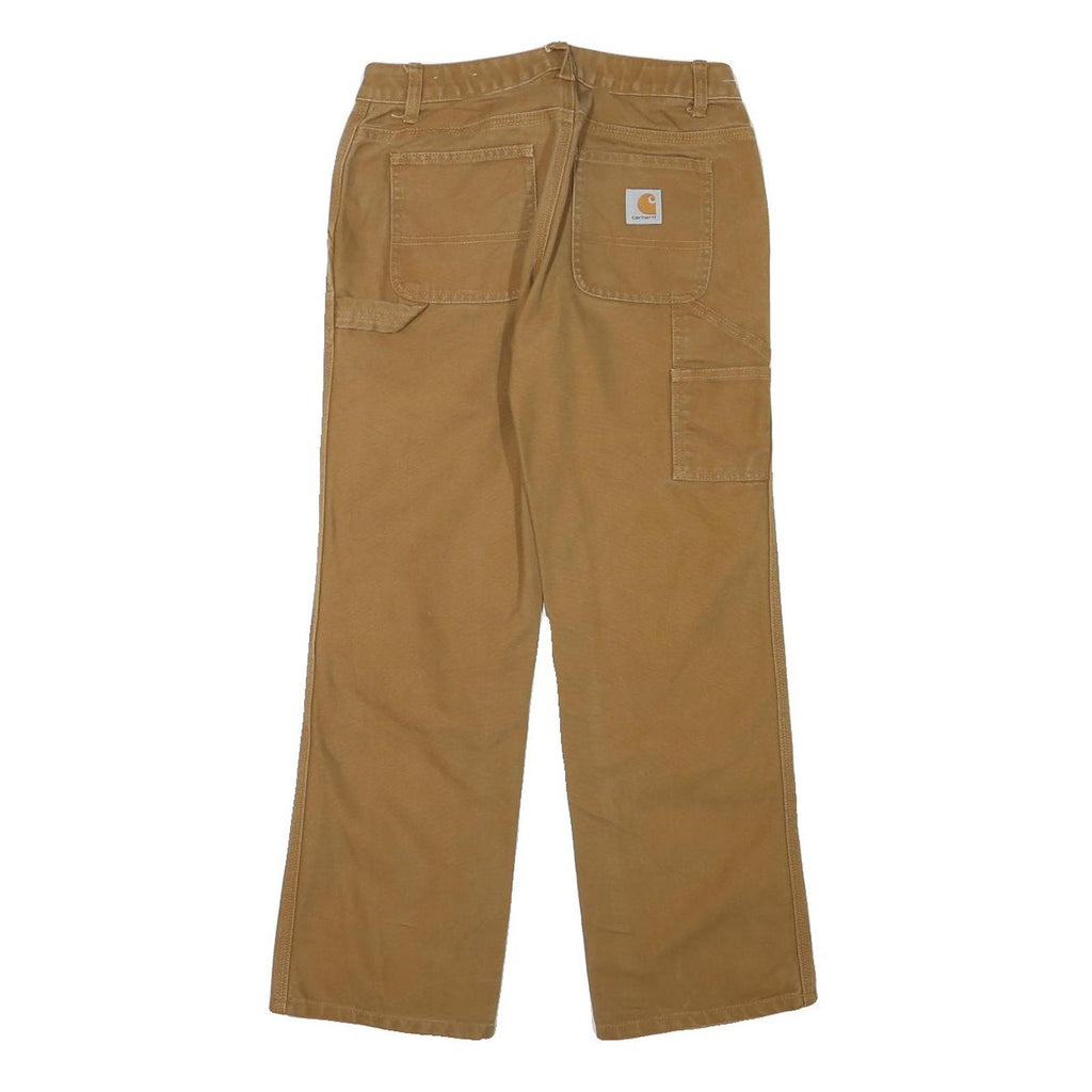 CARHARTT Womens Cotton Blend Brown Regular Straight Trousers W26 L25 Durable
