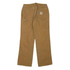 CARHARTT Womens Cotton Blend Brown Regular Straight Trousers W26 L25 Durable