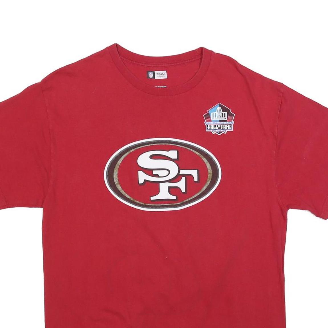 NFL Mens Red San Francisco 49ers Montana Number 16 Graphic T-Shirt L Short