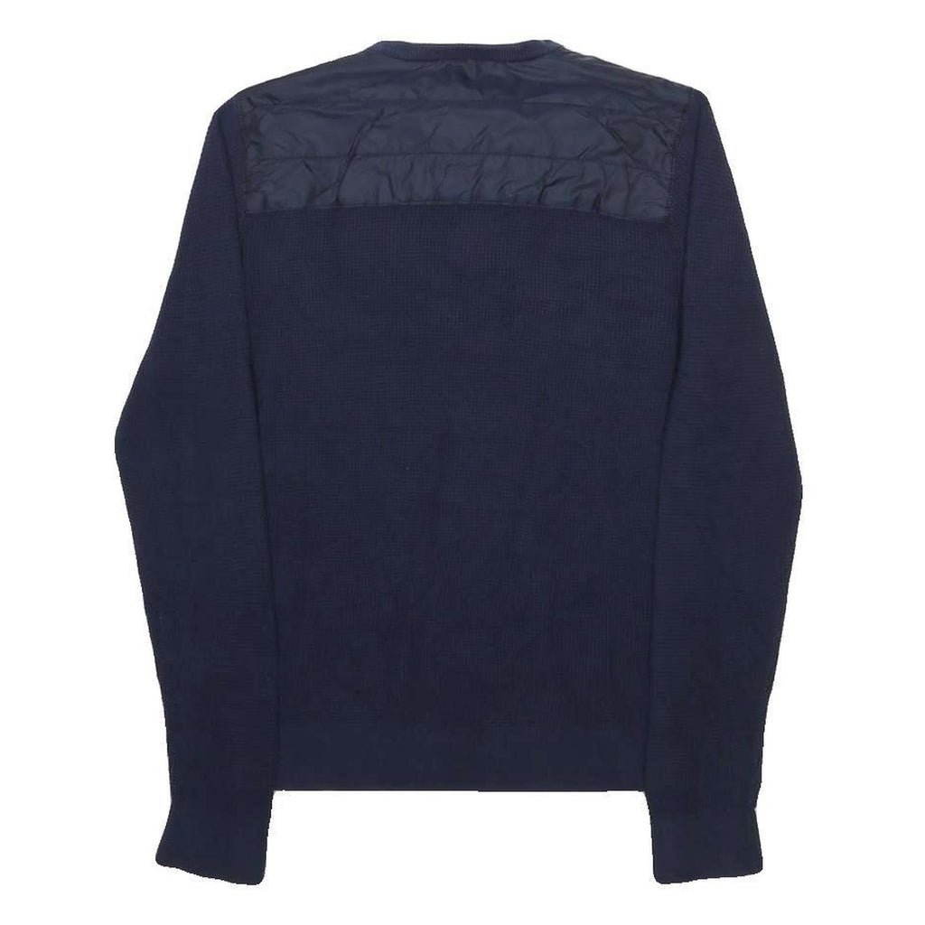 TOMMY HILFIGER Mens Navy Blue Plain Cotton Jumper Crew Neck Basic Knit S