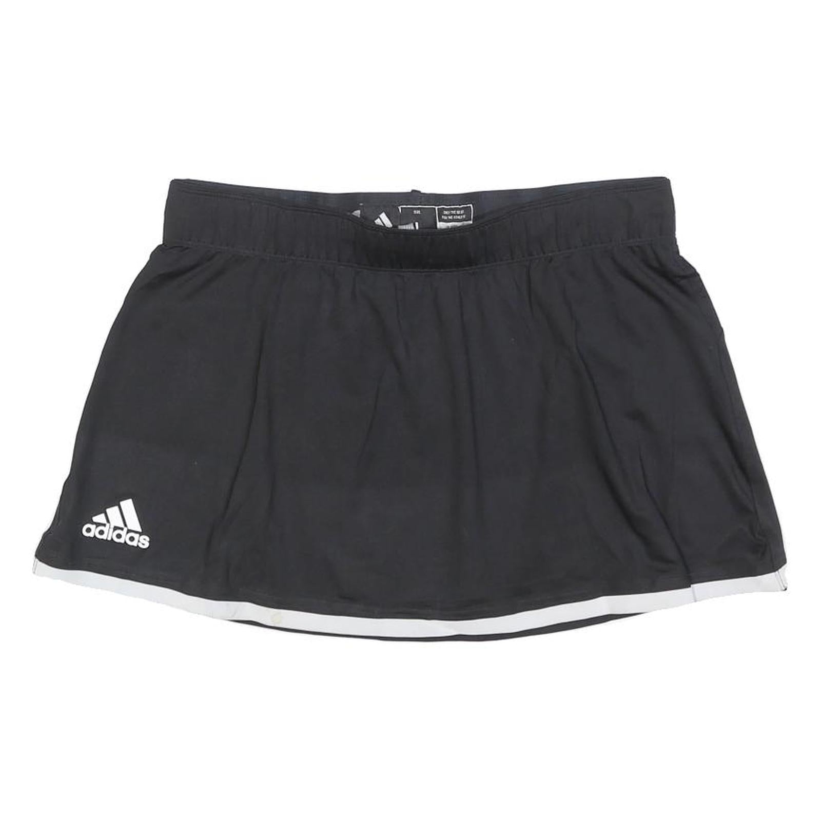 ADIDAS Womens Black Mini Polyester Skirt L Sports Tennis Casual Activewear