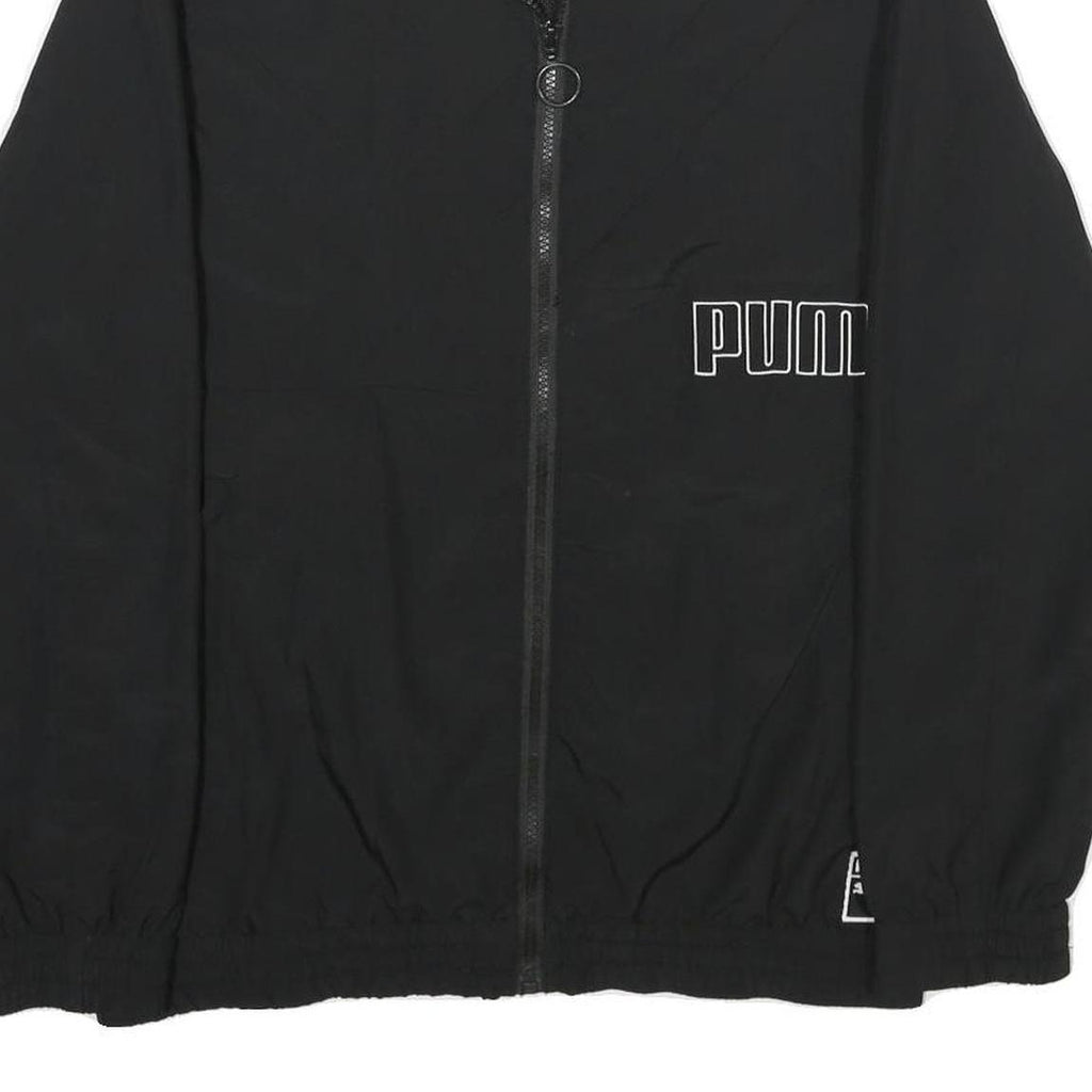 PUMA Mens Black Athletic Jacket S Polyester Zip-Up Plain Lightweight Sportswear