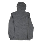 GUESS Mens Grey Hooded Jacket S Cotton Blend Zip Pocketed Casual Style
