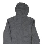 GUESS Mens Grey Hooded Jacket S Cotton Blend Zip Pocketed Casual Style