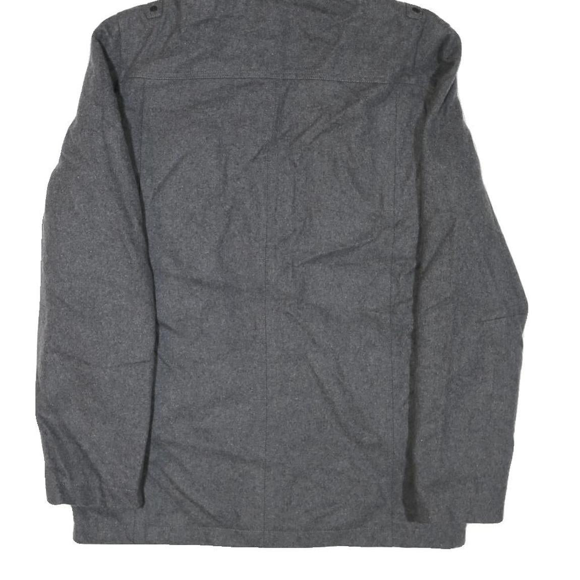 GUESS Mens Grey Hooded Jacket S Cotton Blend Zip Pocketed Casual Style