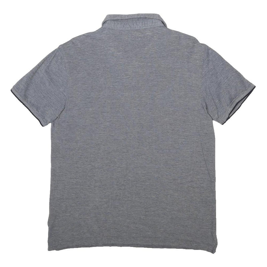 TIMBERLAND Mens Grey Short Sleeve Plain Cotton Polo Shirt L Classic Fit Casual