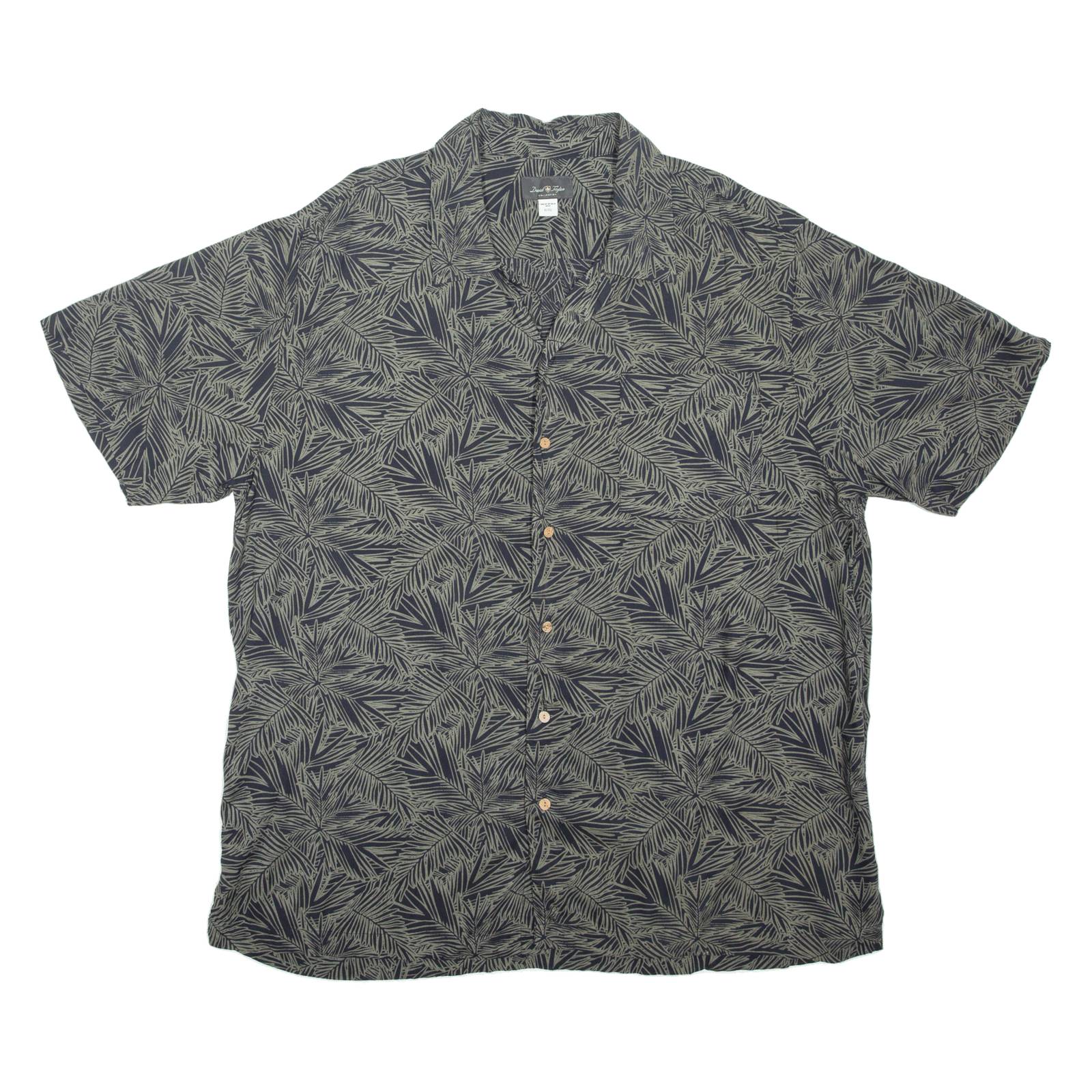 DAVID TAYLOR Mens Shirt Green Crazy Pattern XL