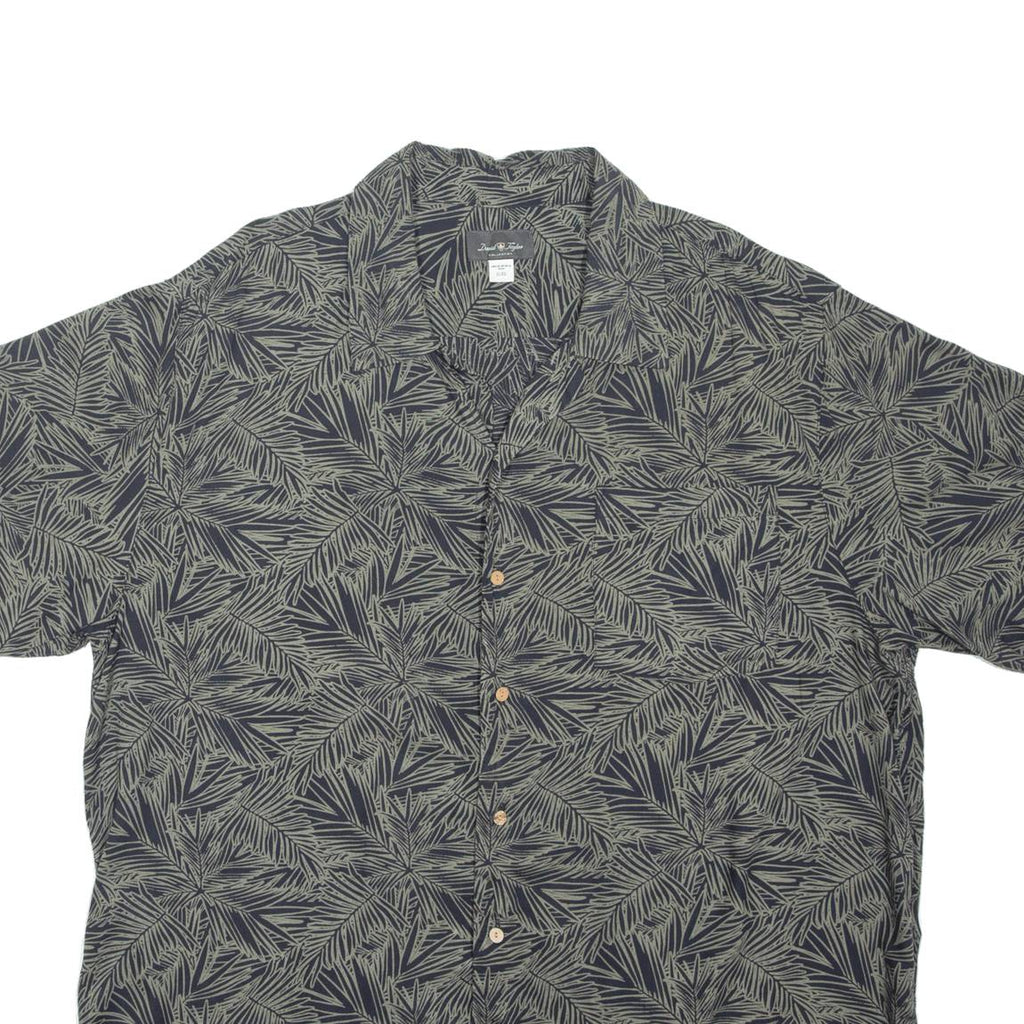 DAVID TAYLOR Mens Shirt Green Crazy Pattern XL