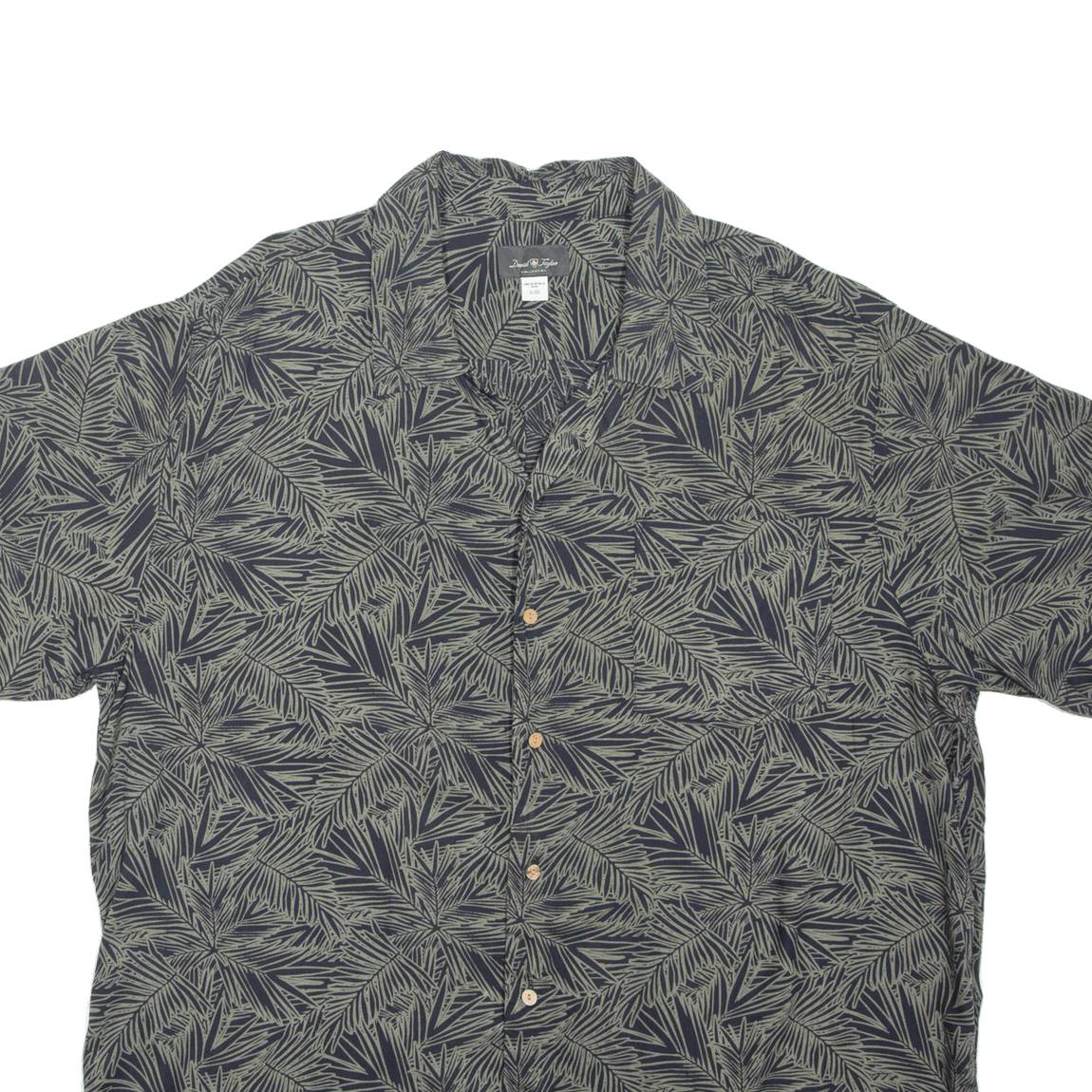 DAVID TAYLOR Mens Shirt Green Crazy Pattern XL