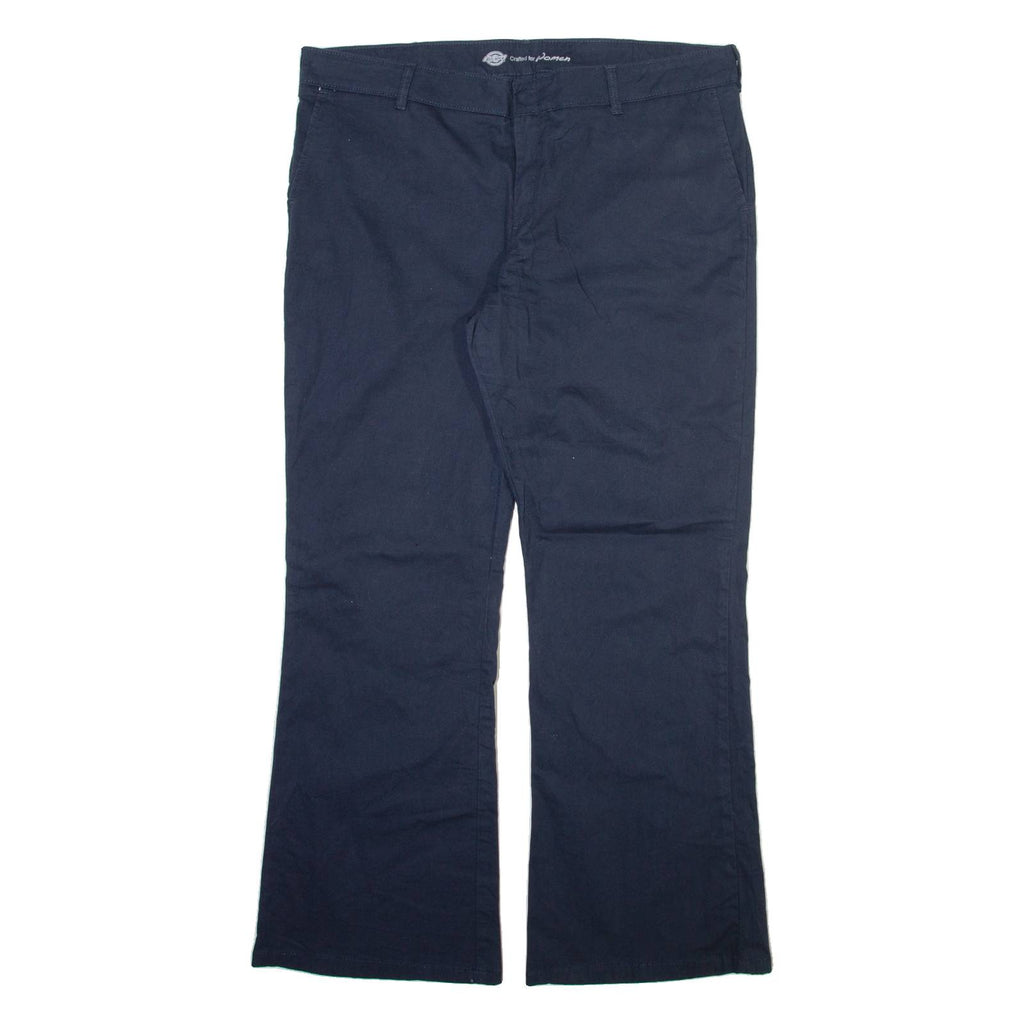 DICKIES Womens Trousers Blue Slim Bootcut W40 L31