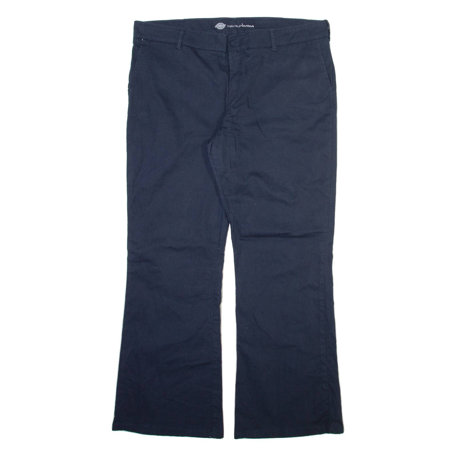 DICKIES Womens Trousers Blue Slim Bootcut W40 L31
