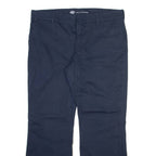 DICKIES Womens Trousers Blue Slim Bootcut W40 L31