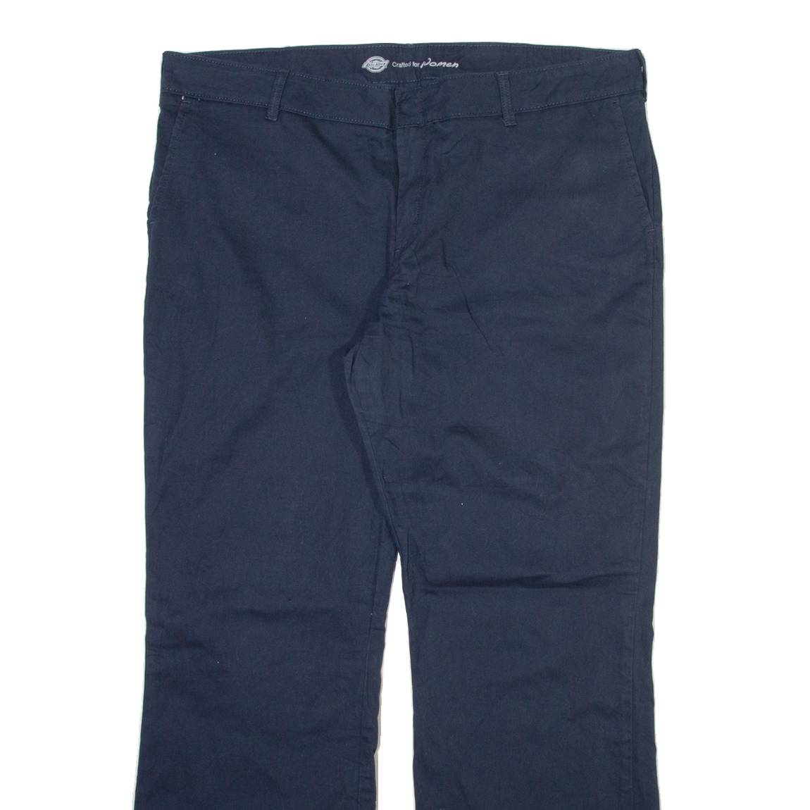 DICKIES Womens Trousers Blue Slim Bootcut W40 L31