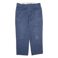 DICKIES Mens Cotton Navy Regular Straight Trousers W38 L30 Workwear Casual