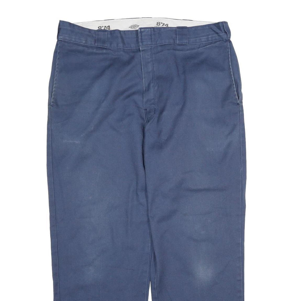DICKIES Mens Cotton Navy Regular Straight Trousers W38 L30 Workwear Casual