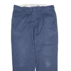 DICKIES Mens Cotton Navy Regular Straight Trousers W38 L30 Workwear Casual