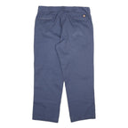DICKIES Mens Cotton Navy Regular Straight Trousers W38 L30 Workwear Casual