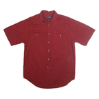 ROUNDTREE & YORKE Mens Red Short Sleeve Shirt L Cotton Casual Button Pocket