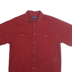 ROUNDTREE & YORKE Mens Red Short Sleeve Shirt L Cotton Casual Button Pocket