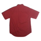 ROUNDTREE & YORKE Mens Red Short Sleeve Shirt L Cotton Casual Button Pocket