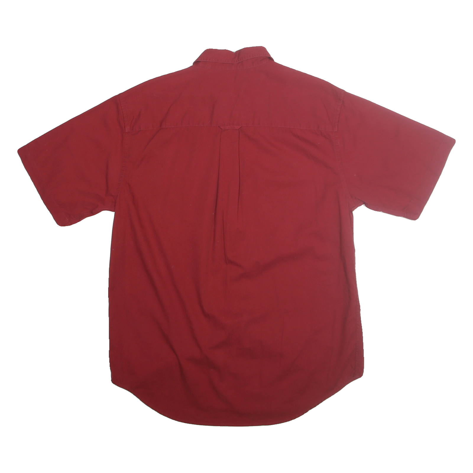 ROUNDTREE & YORKE Mens Red Short Sleeve Shirt L Cotton Casual Button Pocket