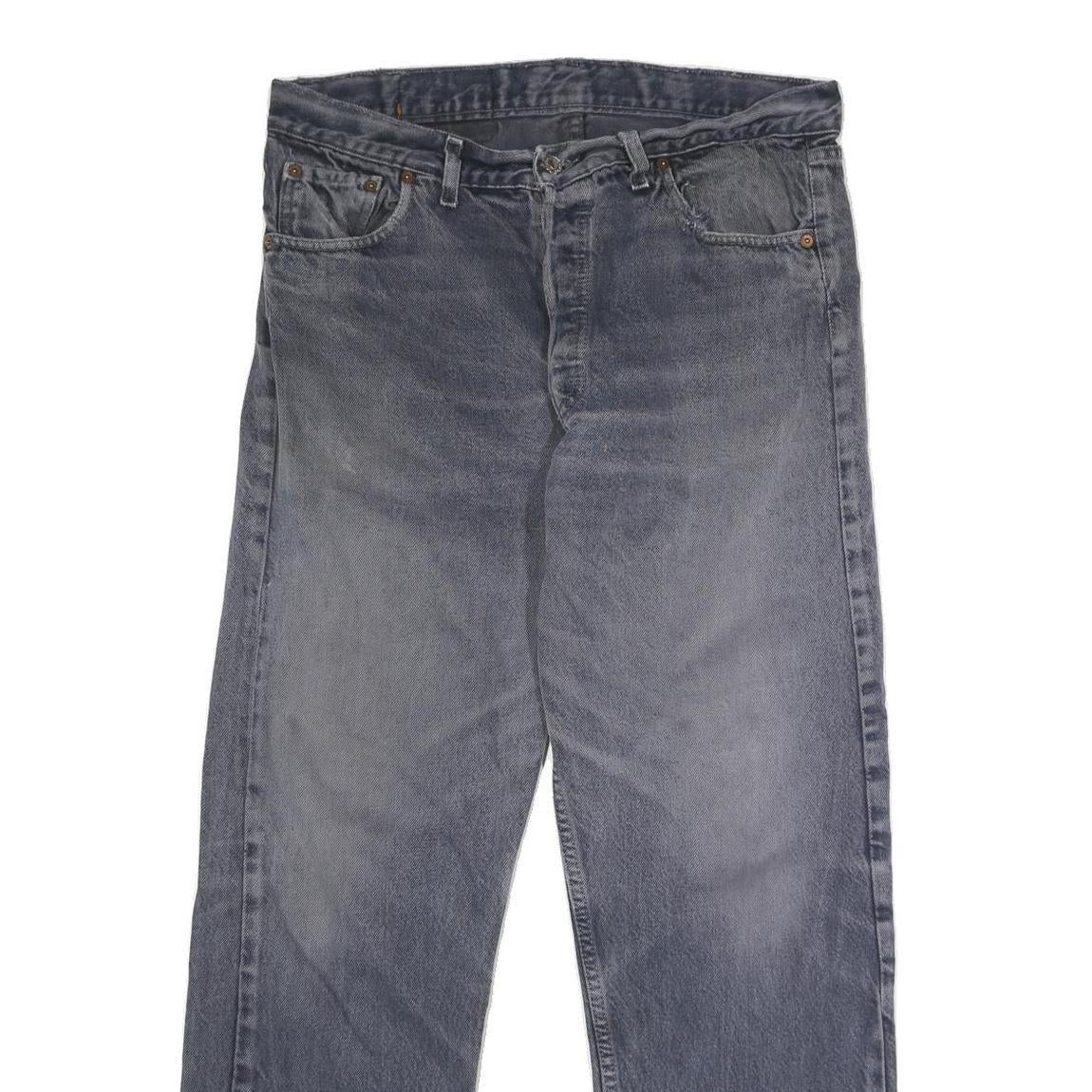 LEVI'S 501 Mens Jeans Blue Regular Straight Denim Medium W34 L29 Button Closure