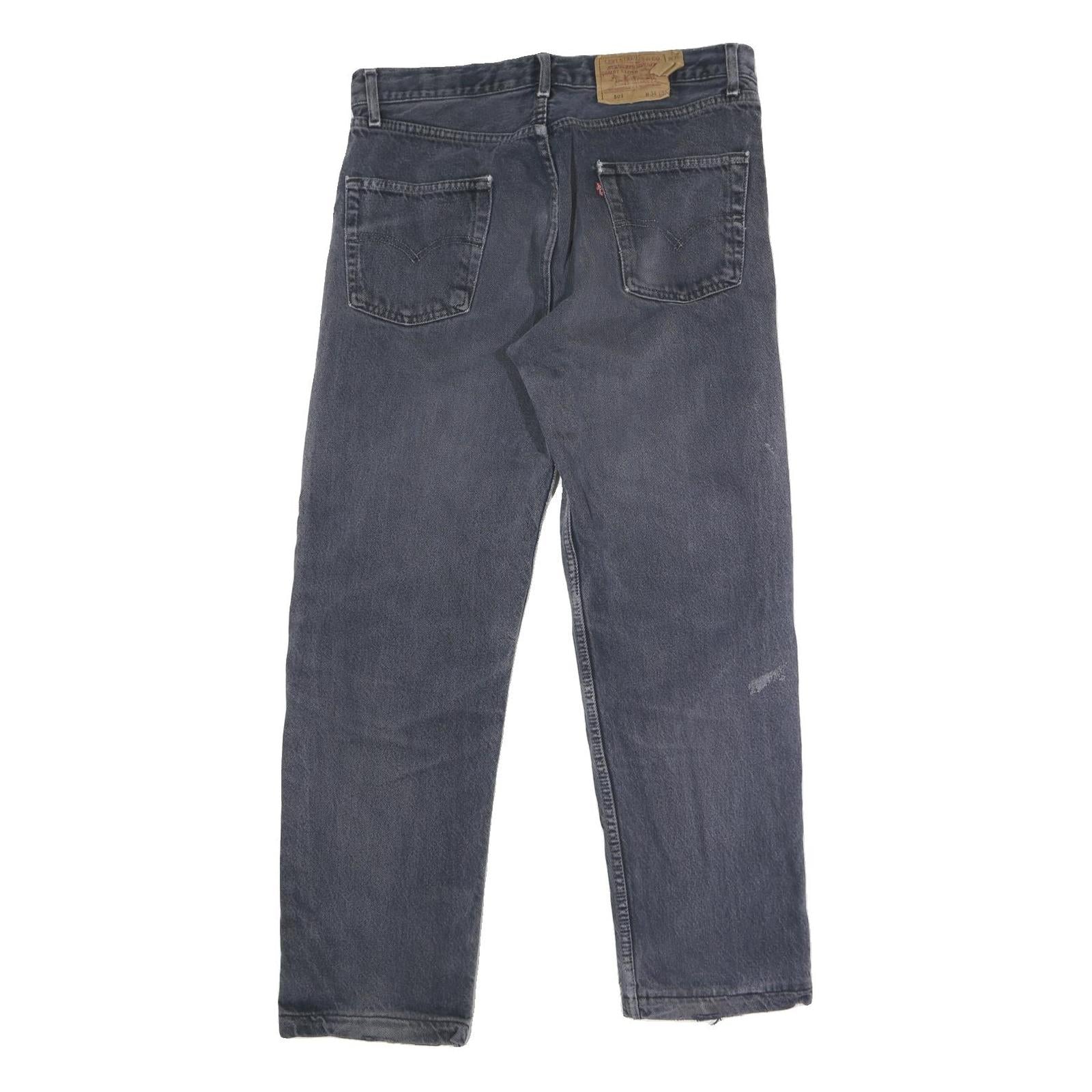 LEVI'S 501 Mens Jeans Blue Regular Straight Denim Medium W34 L29 Button Closure