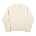 Womens Cream Cable Knit Wool Jumper M Cable Knit Crew Neck Regular Fit