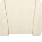 Womens Cream Cable Knit Wool Jumper M Cable Knit Crew Neck Regular Fit