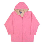NAUTICA Womens Pink & Beige Hooded Jacket M Polyester Blend Zip Casual Outerwear
