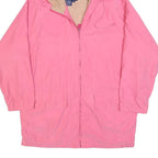 NAUTICA Womens Pink & Beige Hooded Jacket M Polyester Blend Zip Casual Outerwear