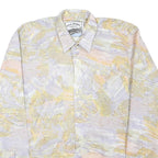 NEW SHIRT COLLECTION Mens Pale Yellow & Cream Abstract Print Shirt L Lightweight