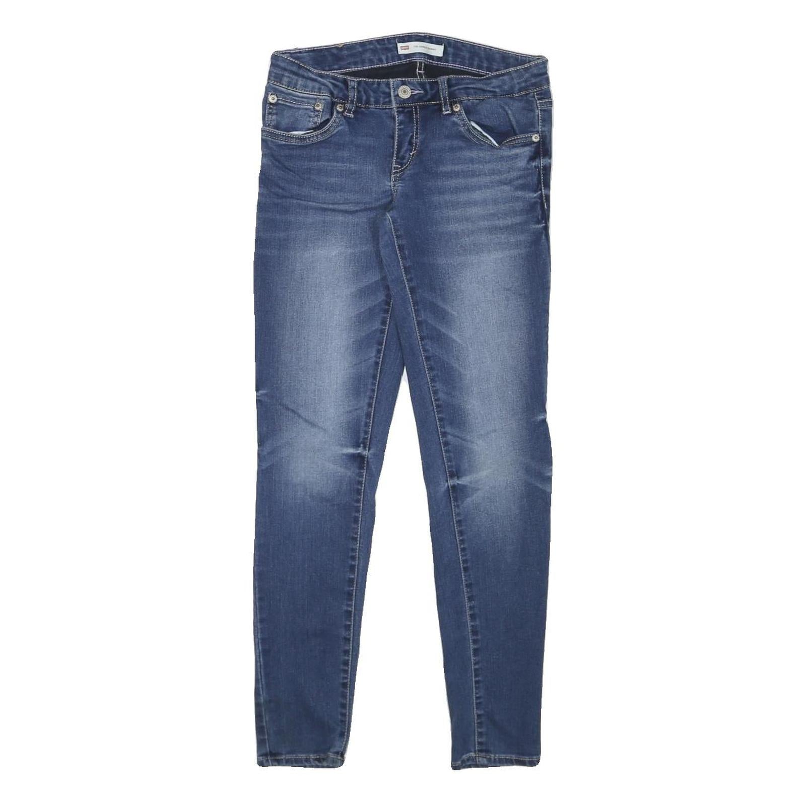 LEVI'S 710 Womens Slim Blue Denim Medium W26 L27 Stretch Zip Jeans Skinny Fit