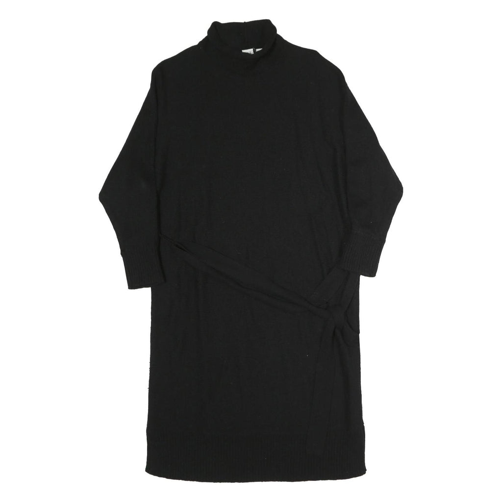 GAP Womens Black Cotton Roll Neck Sweater Dress Knit Long Sleeve S Comfortable