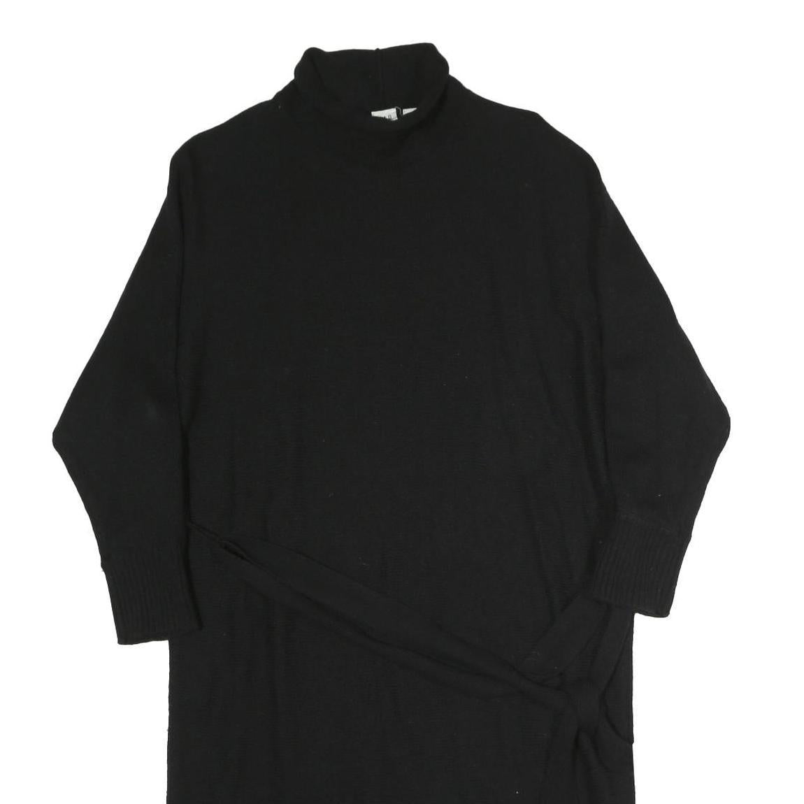 GAP Womens Black Cotton Roll Neck Sweater Dress Knit Long Sleeve S Comfortable