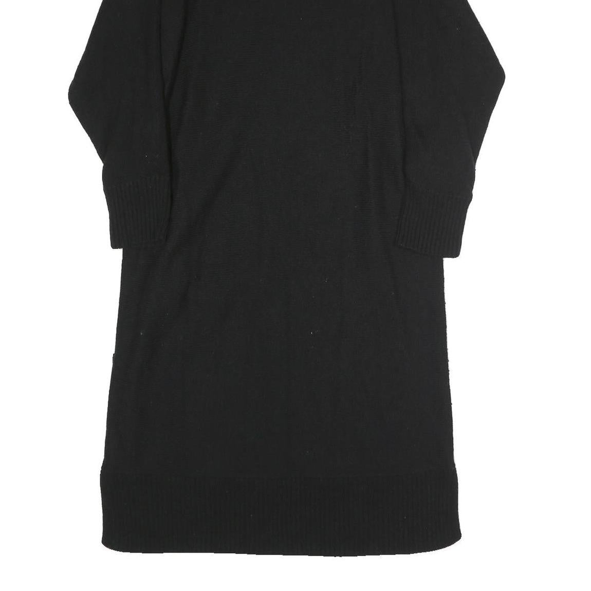 GAP Womens Black Cotton Roll Neck Sweater Dress Knit Long Sleeve S Comfortable