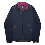 NIKE Womens Navy Blue & Pink Lightweight Zip Jacket L Polyester Plain Sports