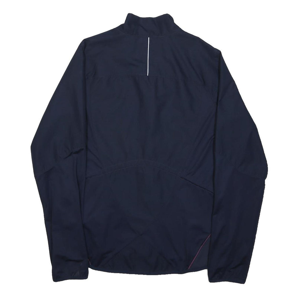 NIKE Womens Navy Blue & Pink Lightweight Zip Jacket L Polyester Plain Sports