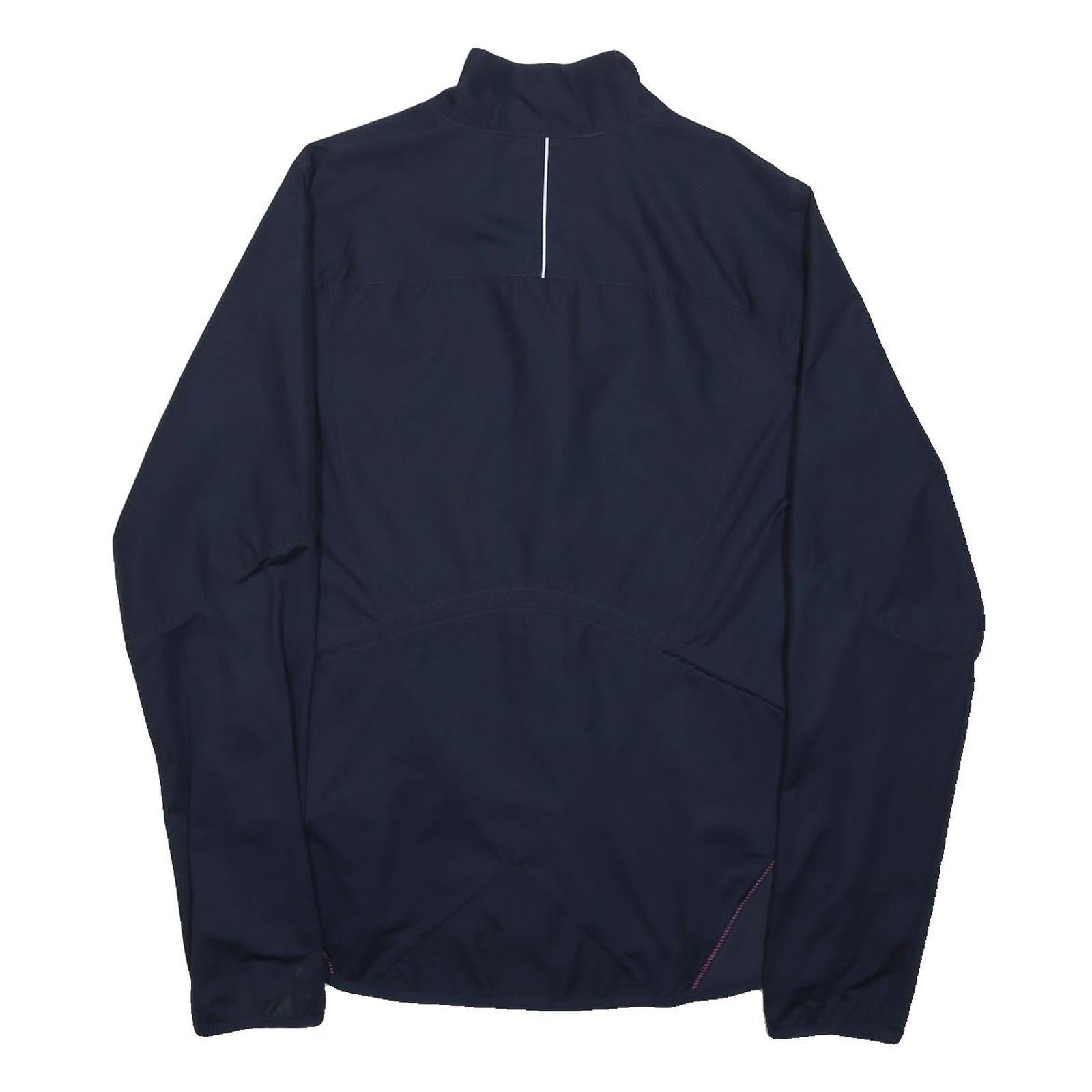 NIKE Womens Navy Blue & Pink Lightweight Zip Jacket L Polyester Plain Sports