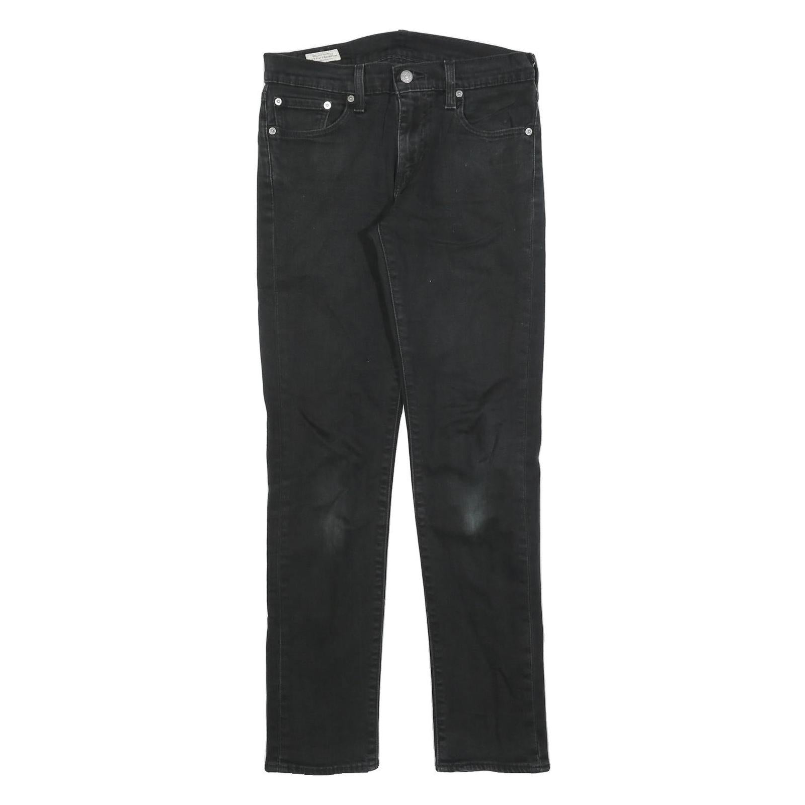 LEVI'S 511 BIG E Mens Slim Black Denim Medium W30 L32 Jeans Cotton Blend Zip