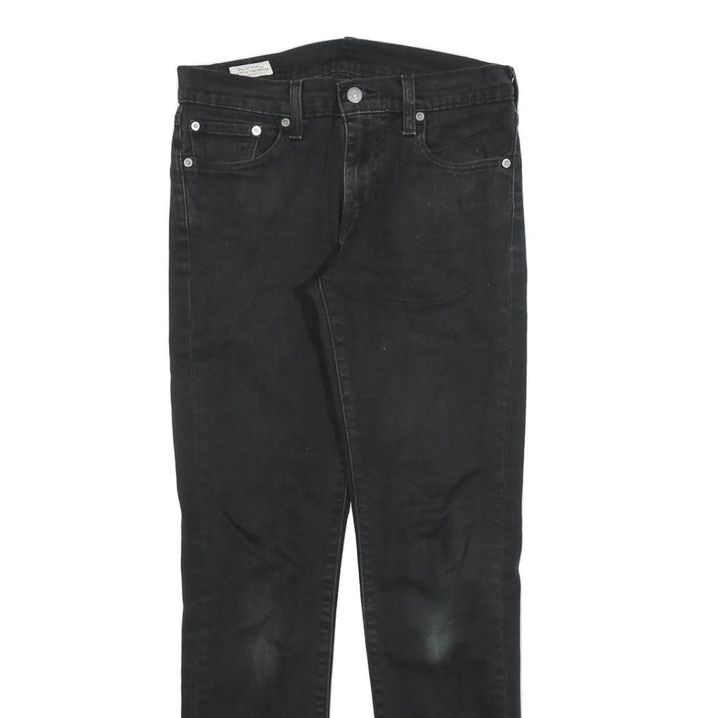 LEVI'S 511 BIG E Mens Slim Black Denim Medium W30 L32 Jeans Cotton Blend Zip