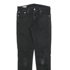 LEVI'S 511 BIG E Mens Slim Black Denim Medium W30 L32 Jeans Cotton Blend Zip