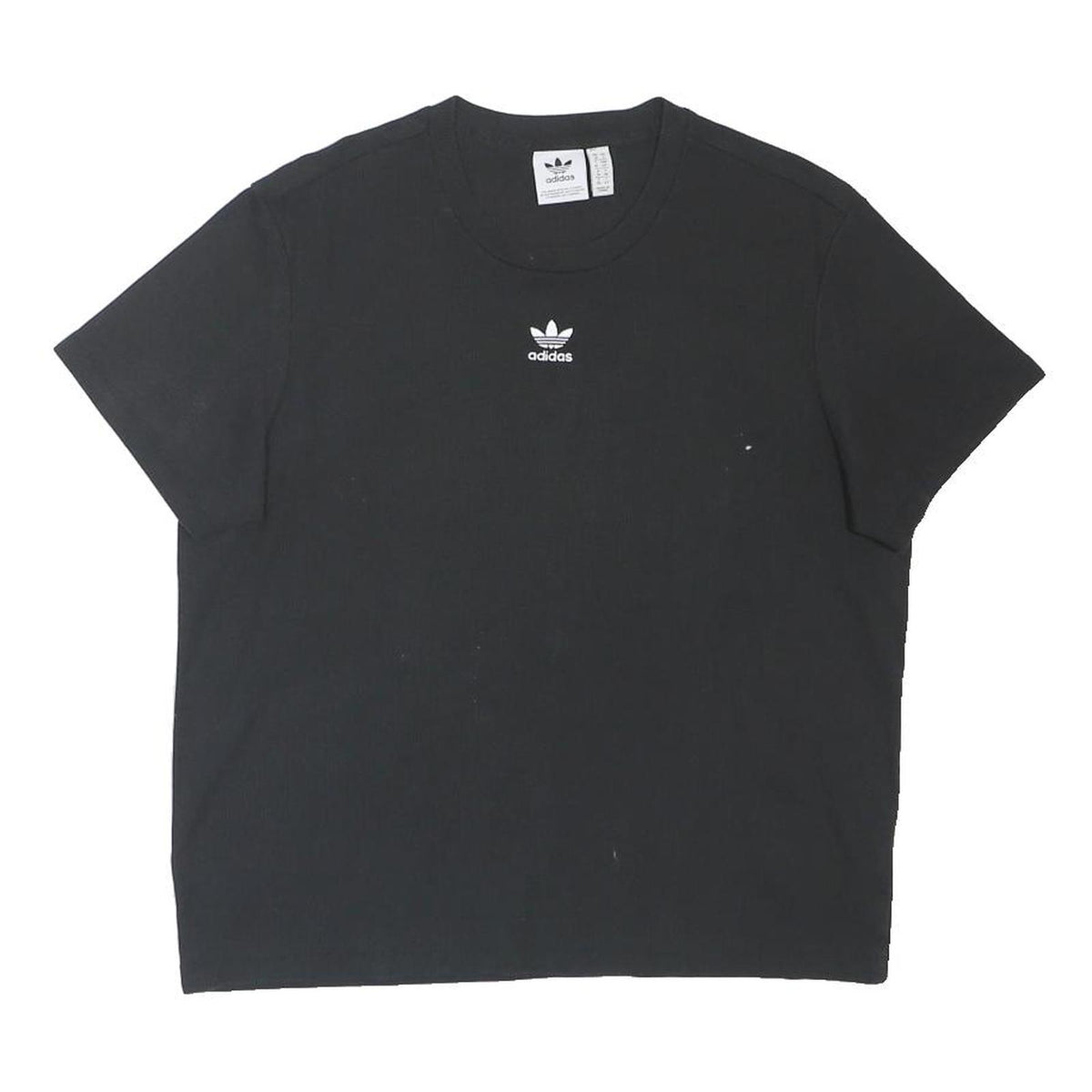 ADIDAS ORIGINALS Womens Black Graphic T-Shirt UK 10 Short Sleeve Crew Neck