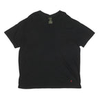 POLO RALPH LAUREN Mens Black V-Neck T-Shirt 2XL Cotton Blend Casual Wear