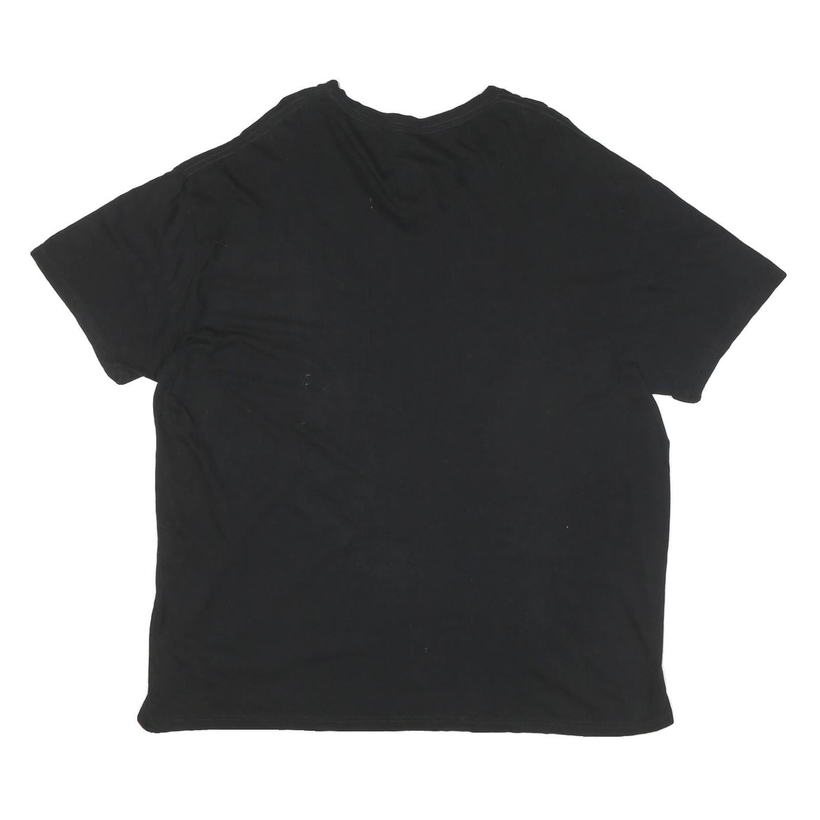 POLO RALPH LAUREN Mens Black V-Neck T-Shirt 2XL Cotton Blend Casual Wear