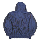 RAINBOW WEST Womens Blue Purple Hooded Zip Jacket L Polyamide Blend Plain