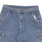 WRANGLER Mens Denim Blue Cargo Shorts L W34 Casual Cotton Blend Workwear